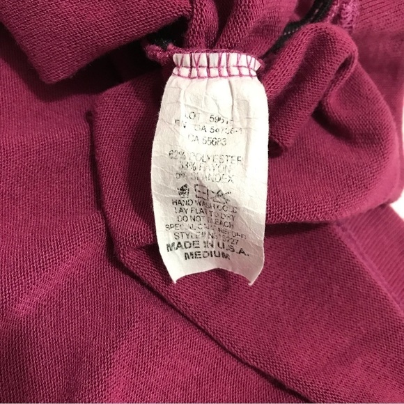 Nally and Millie Long Sleeve Rouched Sides Scoop Neck Top Size Medium - Picture 5 of 6